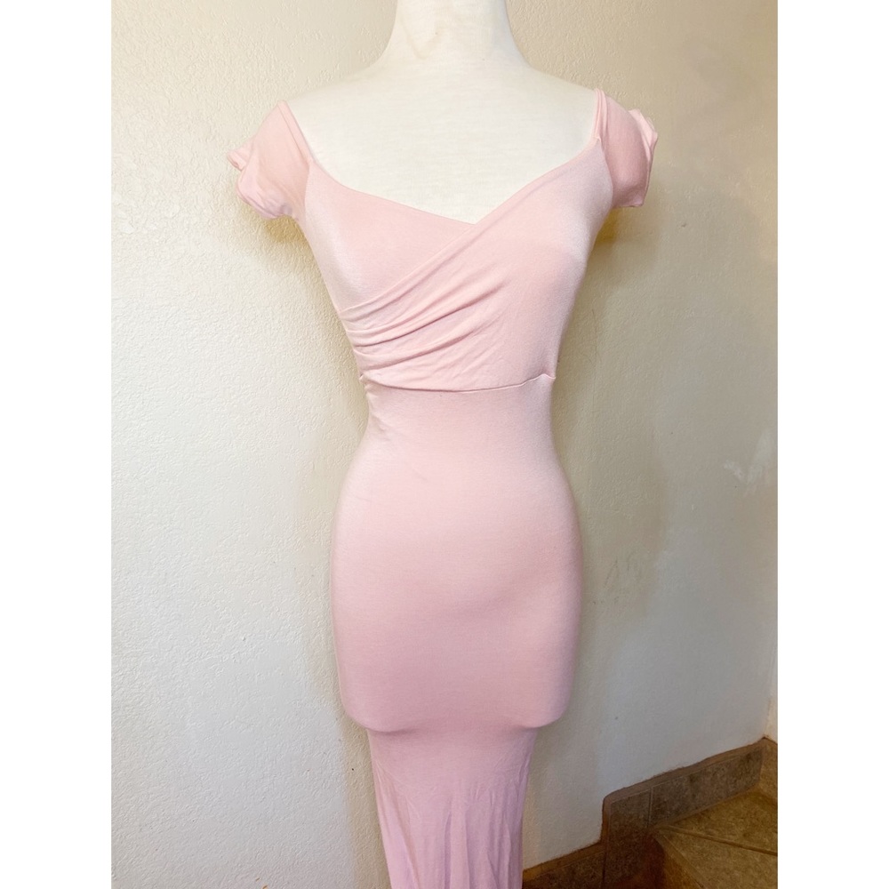 Blush pink maternity dress
